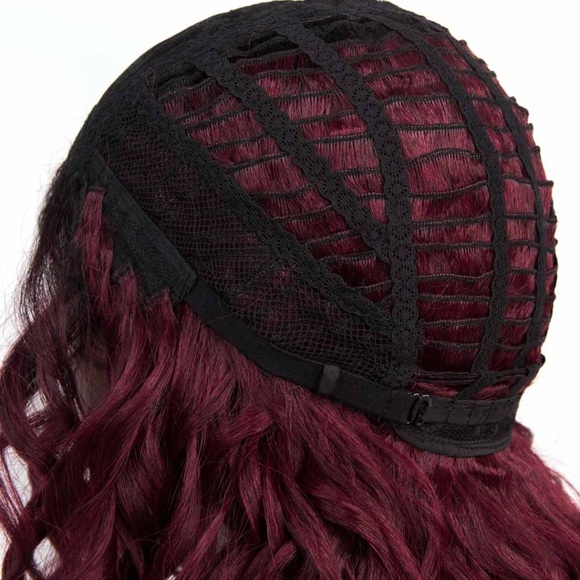 22" Dark Black Roots Burgundy Curly Wig | Diana - Picture 5 of 5